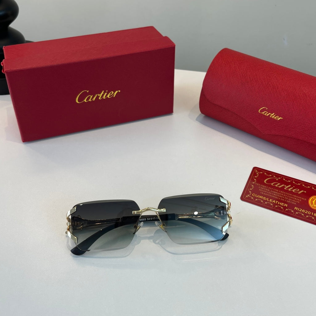 Cartier Lightweight Metal Rimless Silver Lens Sunglasses for Men & Wo - 415903 - detail image 4