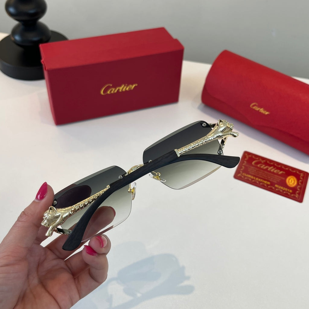 Cartier Lightweight Metal Rimless Silver Lens Sunglasses for Men & Wo - 415903 - detail image 7