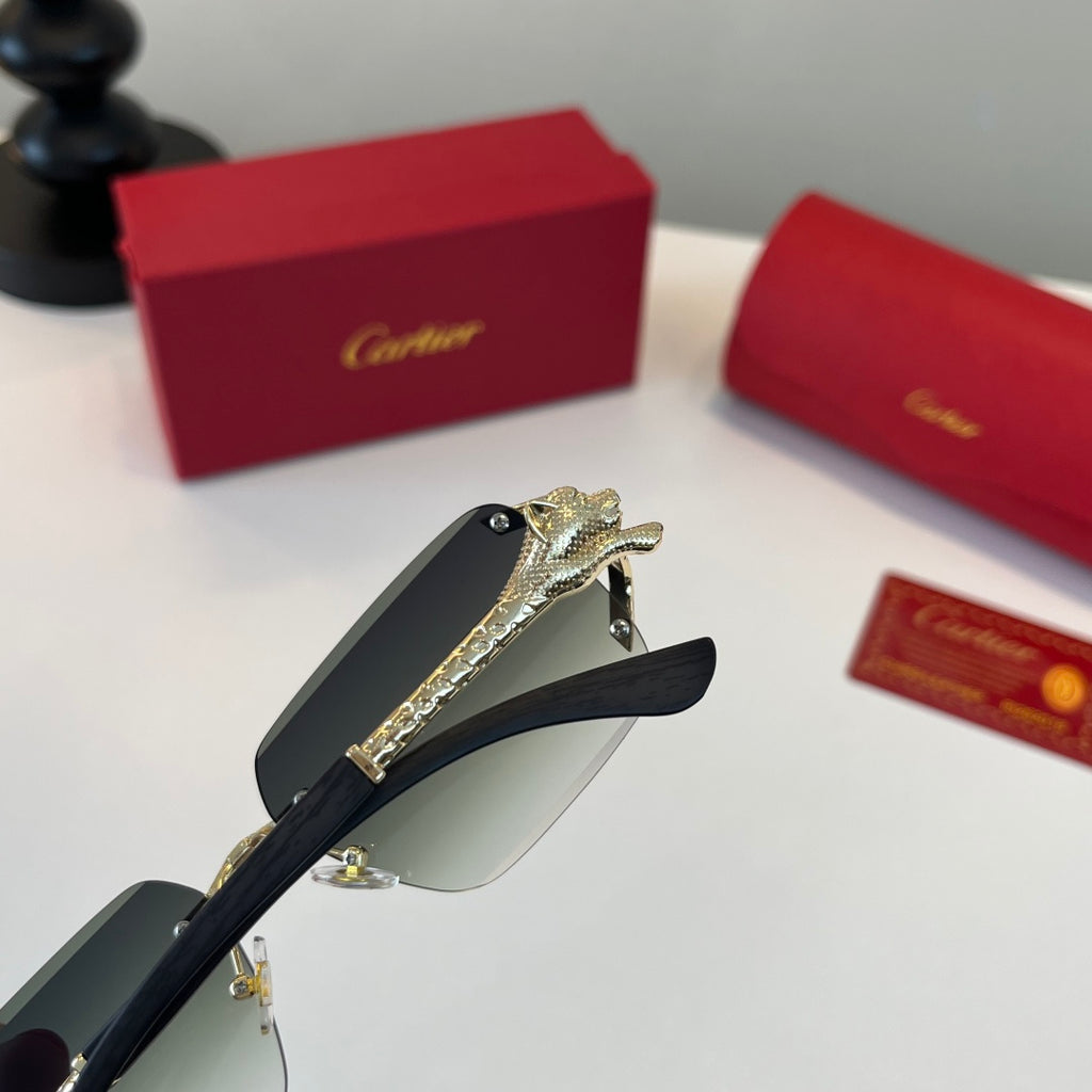Cartier Lightweight Metal Rimless Silver Lens Sunglasses for Men & Wo - 449539 - detail image 6