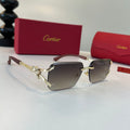 Cartier Lightweight Metal Rimless Silver Lens Sunglasses for Men & Wo - 449540