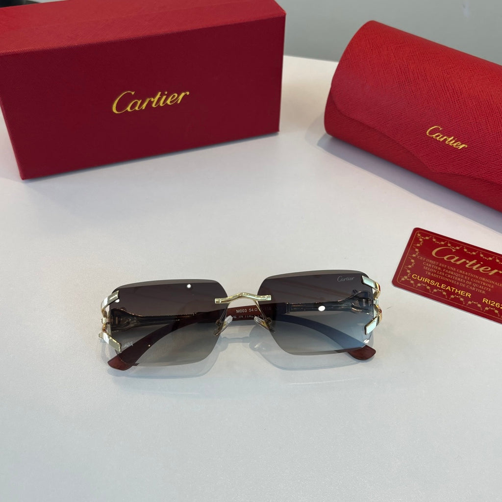 Cartier Lightweight Metal Rimless Silver Lens Sunglasses for Men & Wo - 449540 - detail image 5