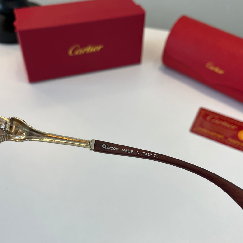 Cartier Lightweight Metal Rimless Silver Lens Sunglasses for Men & Wo - 487381 - detail image 11