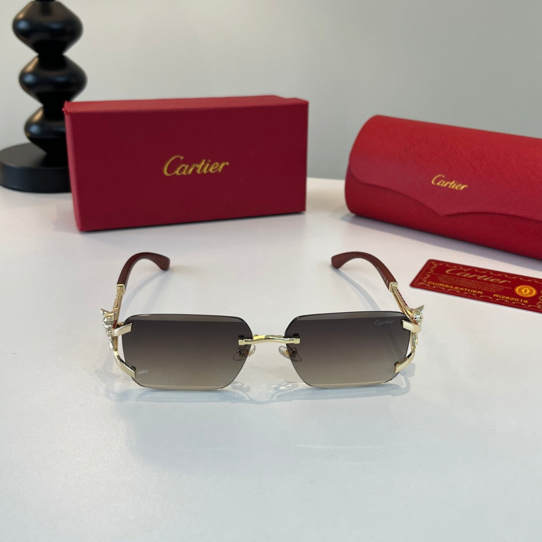 Cartier Lightweight Metal Rimless Silver Lens Sunglasses for Men & Wo - 449540 - detail image 2