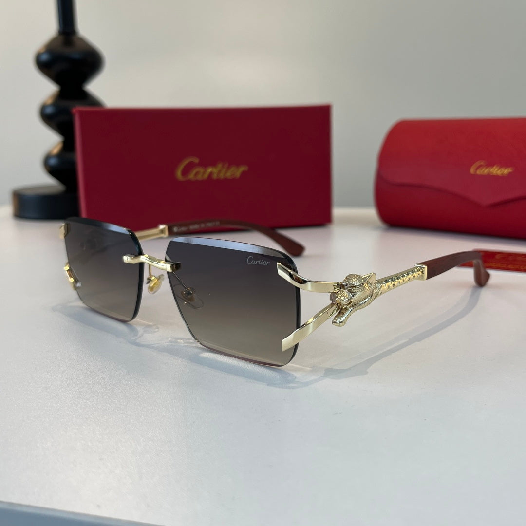 Cartier Lightweight Metal Rimless Silver Lens Sunglasses for Men & Wo - 487381 - detail image 3