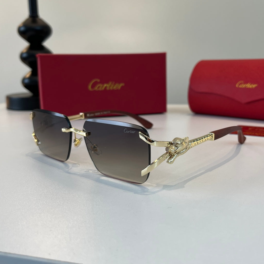 Cartier Lightweight Metal Rimless Silver Lens Sunglasses for Men & Wo - 449540 - detail image 3