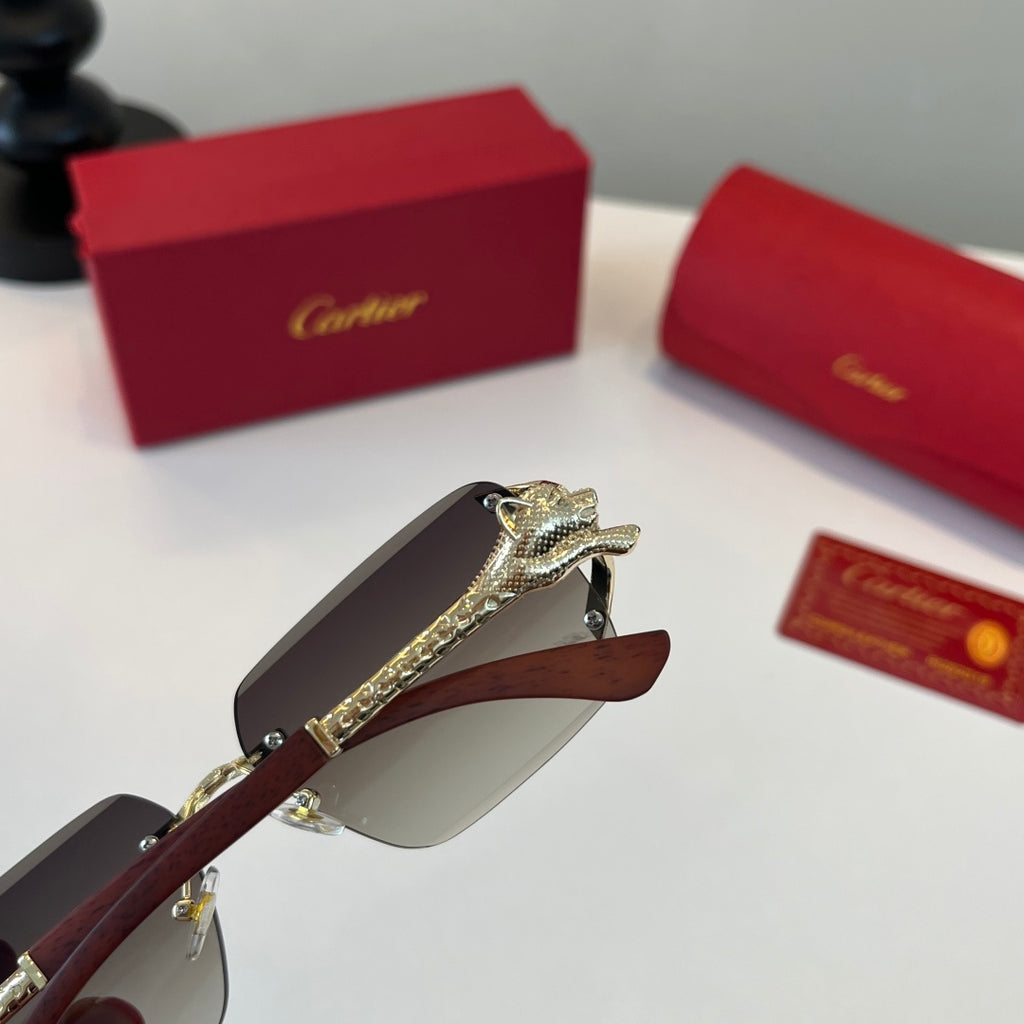 Cartier Lightweight Metal Rimless Silver Lens Sunglasses for Men & Wo - 487381 - detail image 8