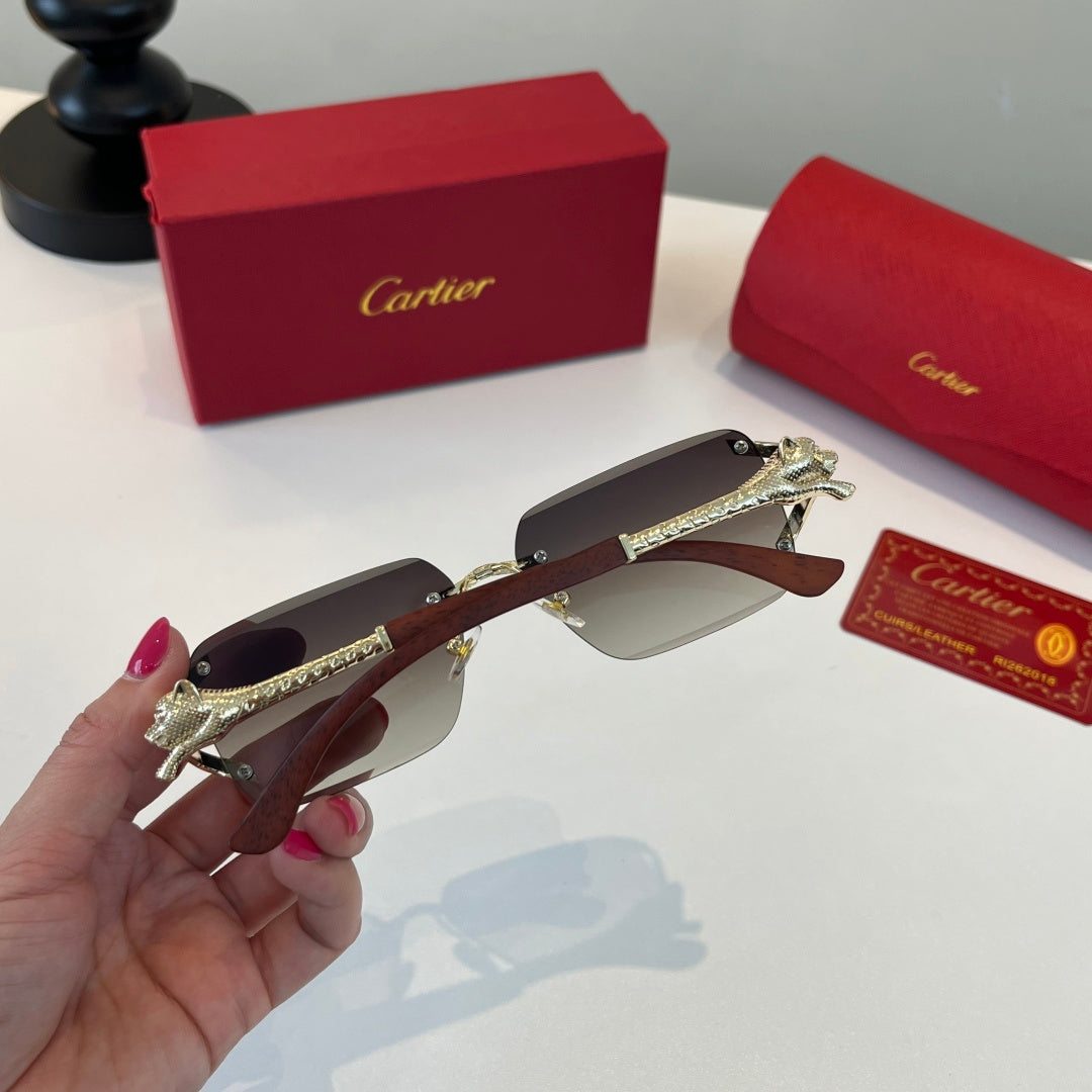 Cartier Lightweight Metal Rimless Silver Lens Sunglasses for Men & Wo - 449540 - detail image 9
