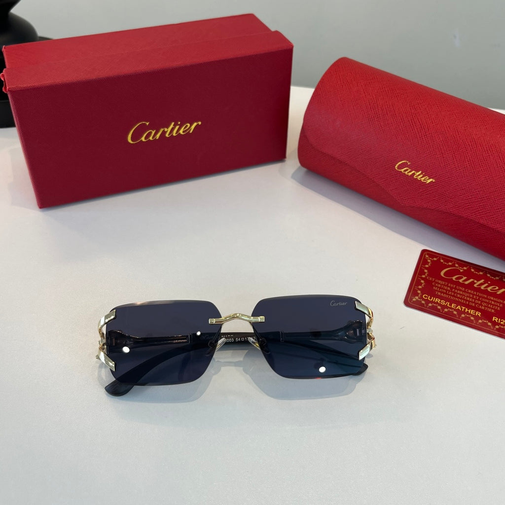 Cartier Lightweight Metal Rimless Red Lens Sunglasses for Men & Women - 449541 - detail image 5