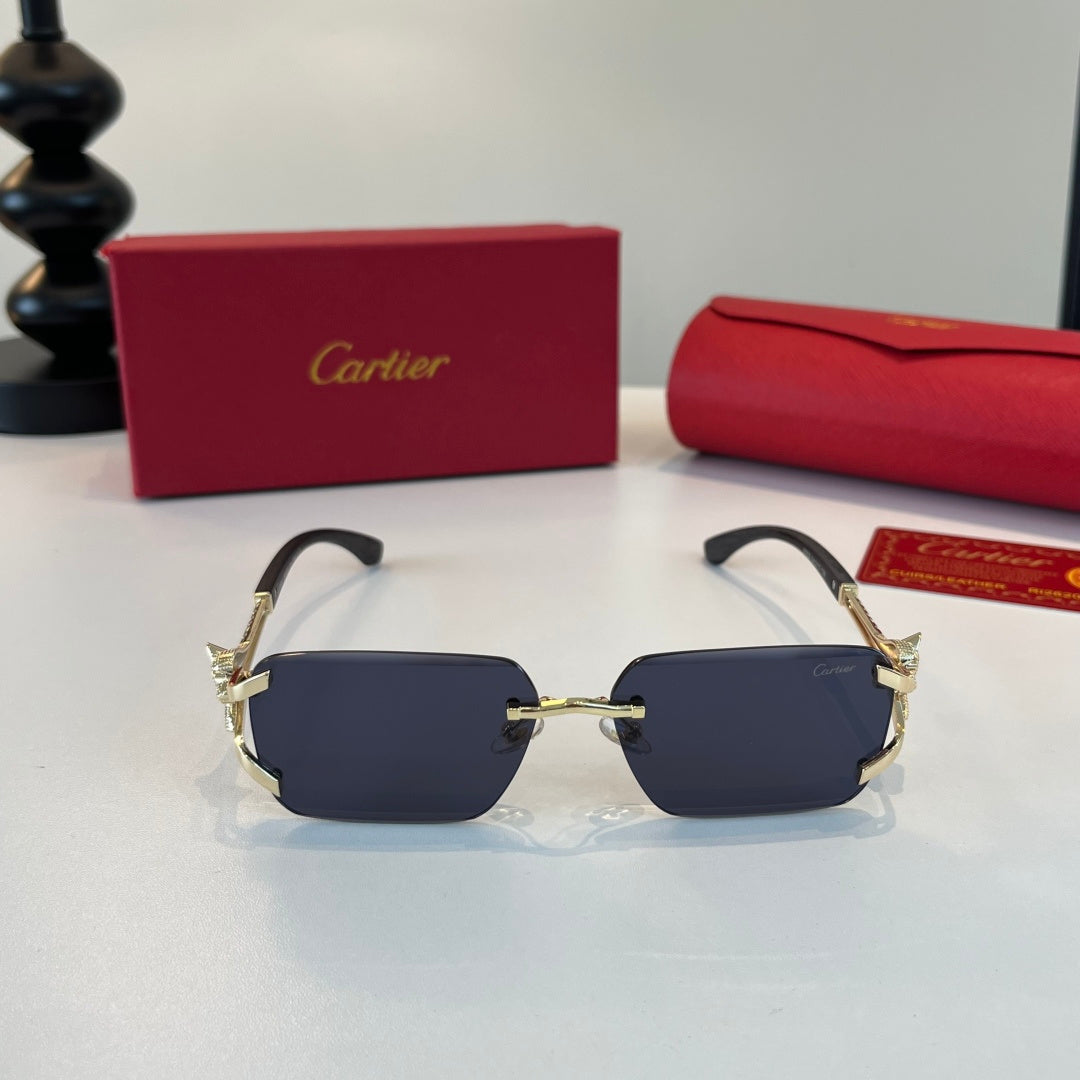 Cartier Lightweight Metal Rimless Red Lens Sunglasses for Men & Women - 449541 - detail image 2
