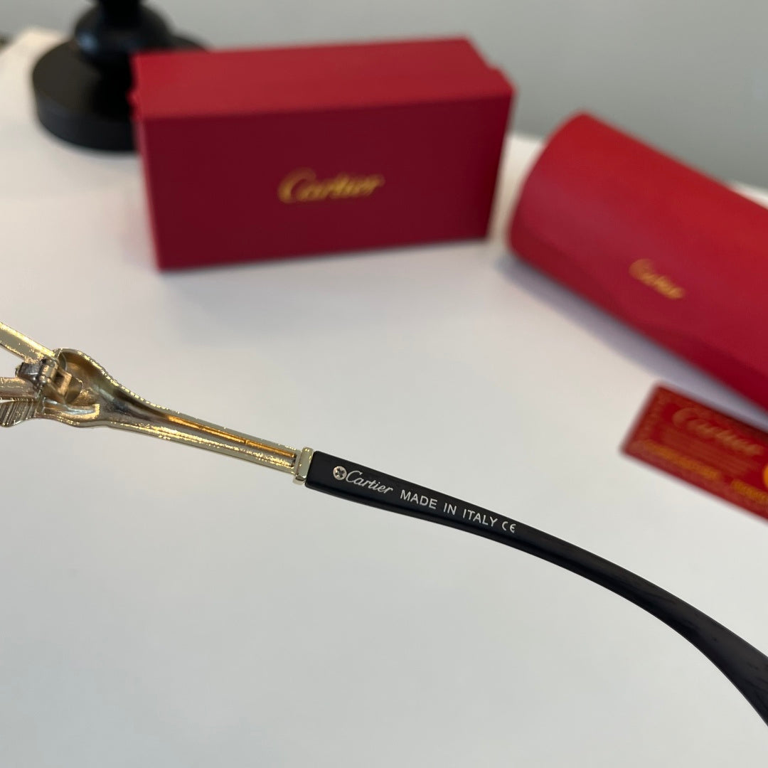 Cartier Lightweight Metal Rimless Red Lens Sunglasses for Men & Women - detail image 10