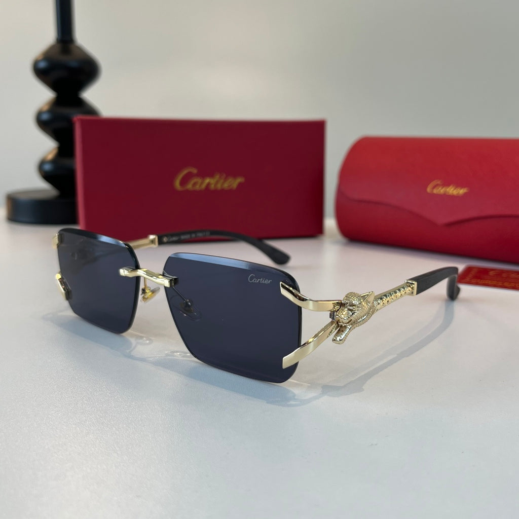 Cartier Lightweight Metal Rimless Red Lens Sunglasses for Men & Women - detail image 3