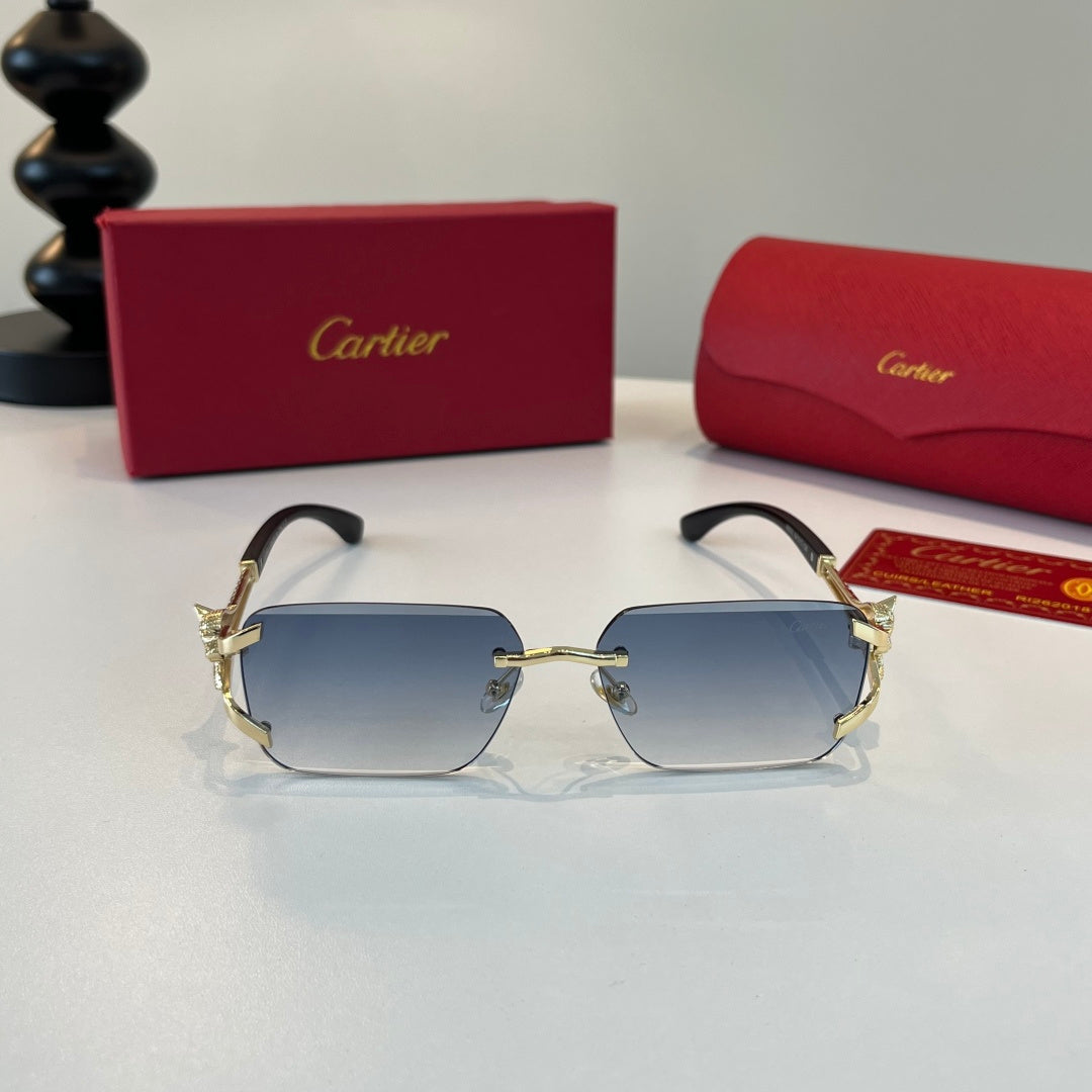 Cartier Lightweight Metal Rimless Silver Lens Sunglasses for Men & Wo - 415906 - detail image 2