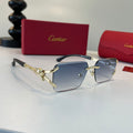 Cartier Lightweight Metal Rimless Silver Lens Sunglasses for Men & Wo - 487383