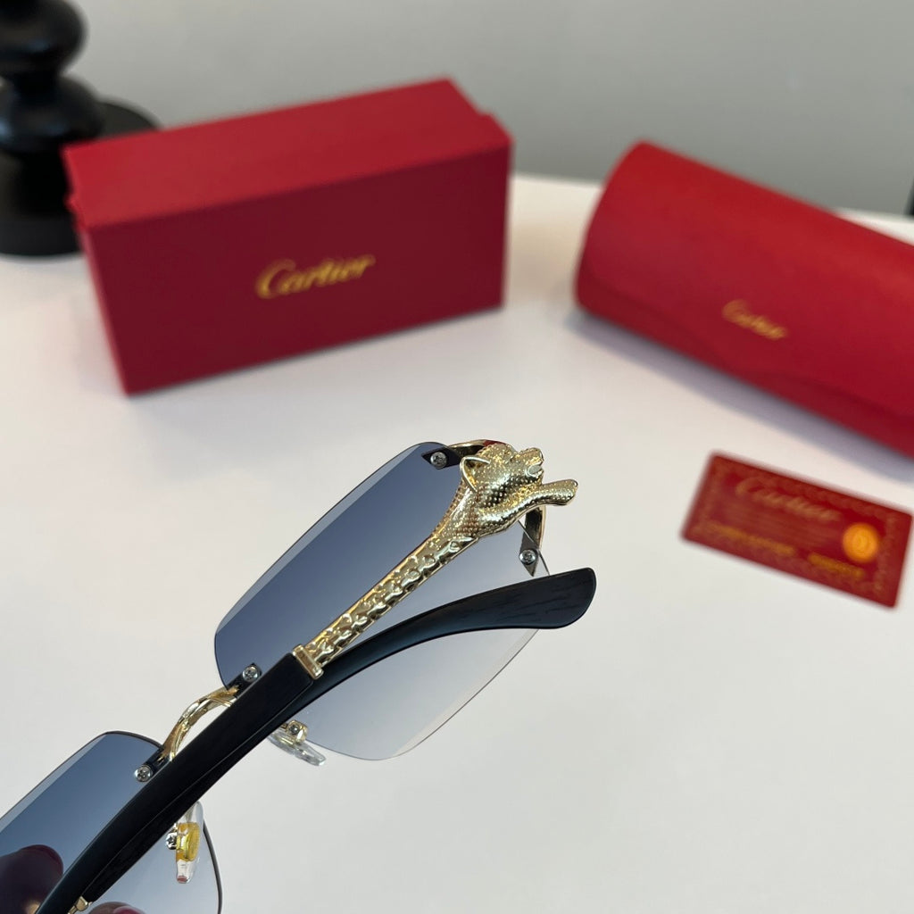 Cartier Lightweight Metal Rimless Silver Lens Sunglasses for Men & Wo - 415906 - detail image 7