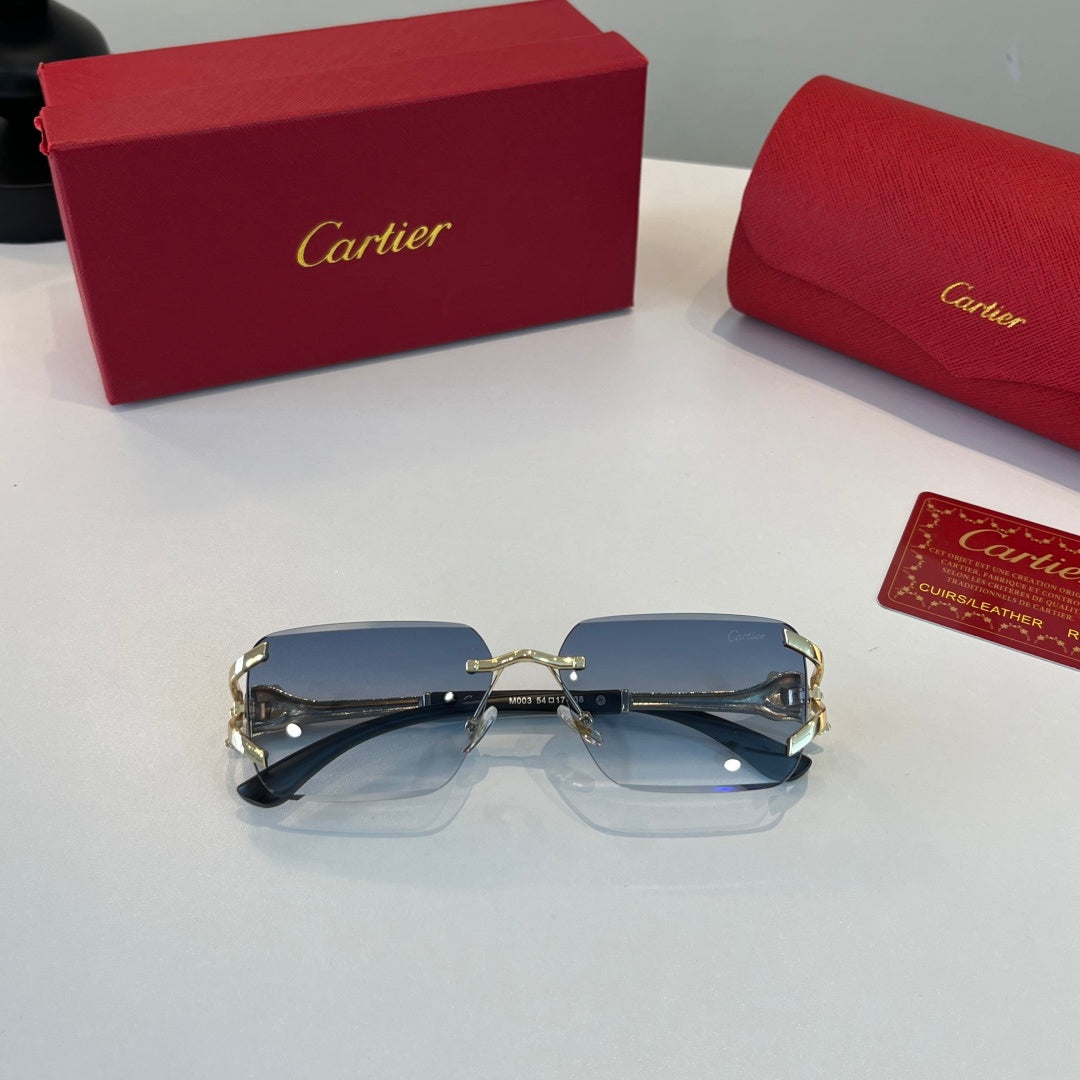 Cartier Lightweight Metal Rimless Silver Lens Sunglasses for Men & Wo - 487383 - detail image 5