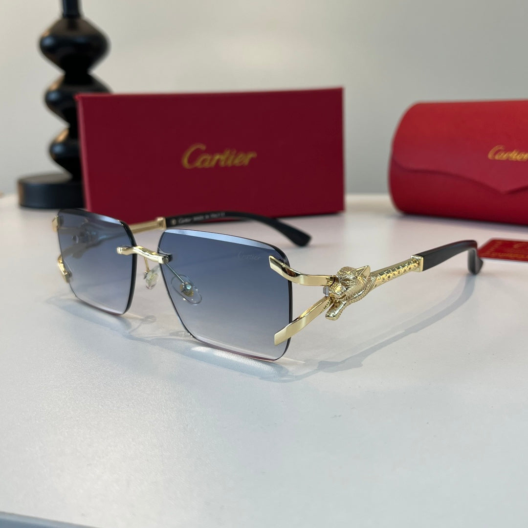 Cartier Lightweight Metal Rimless Silver Lens Sunglasses for Men & Wo - 449542 - detail image 3