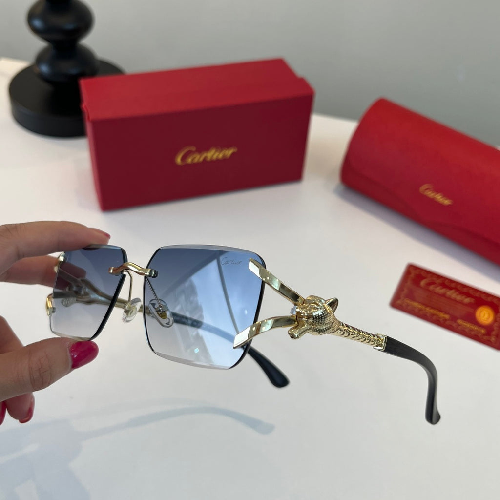 Cartier Lightweight Metal Rimless Silver Lens Sunglasses for Men & Wo - 415906 - detail image 4