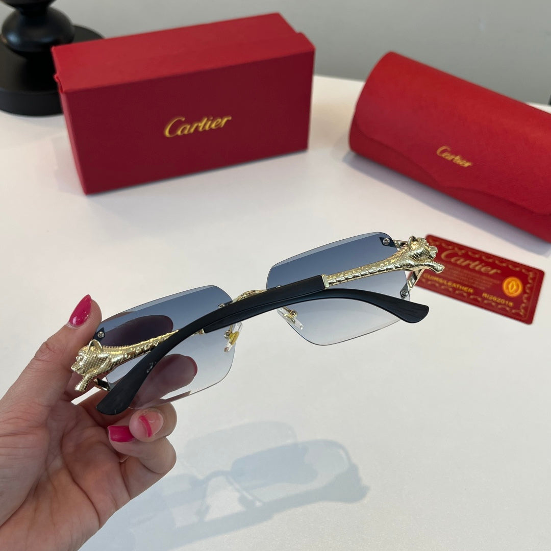 Cartier Lightweight Metal Rimless Silver Lens Sunglasses for Men & Wo - 449542 - detail image 8