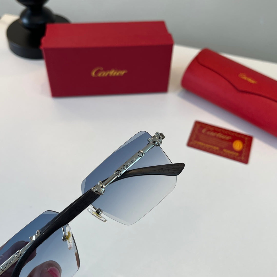 Cartier Lightweight Metal Rimless Silver Lens Sunglasses for Men & Wo - 487384 - detail image 7