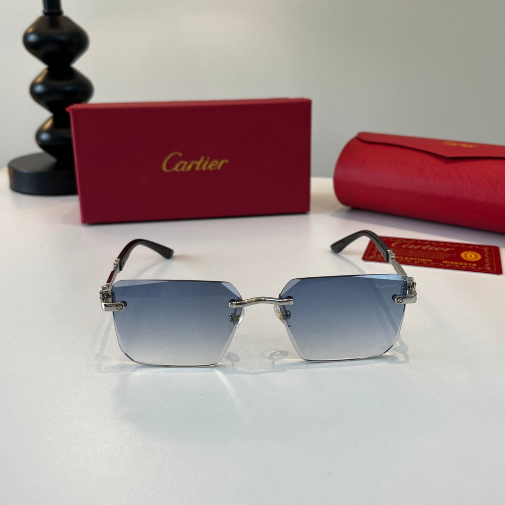 Cartier Lightweight Metal Rimless Silver Lens Sunglasses for Men & Wo - 487384 - detail image 2