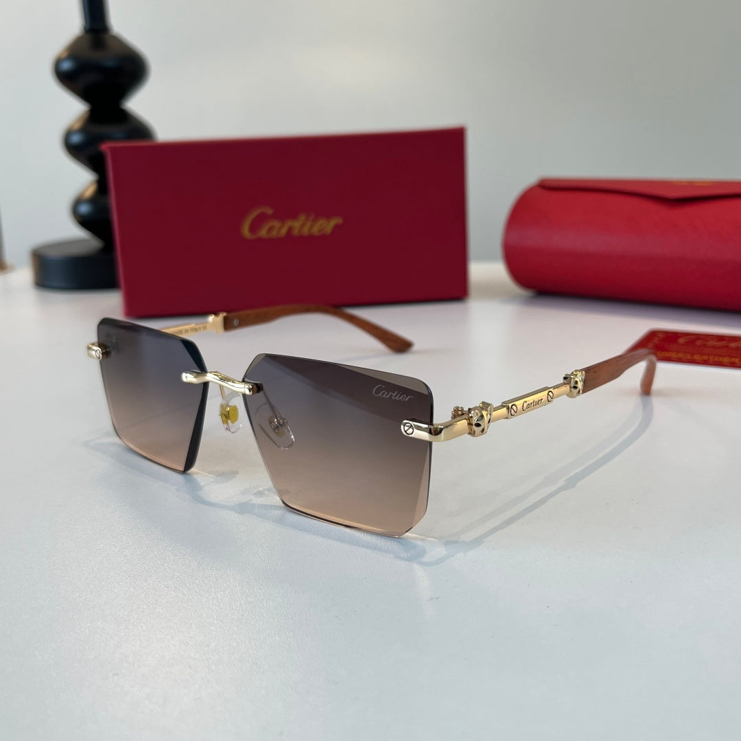 Cartier Lightweight Metal Rimless Silver Lens Sunglasses for Men & Wo - 487385 - detail image 3