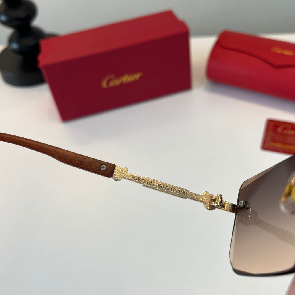 Cartier Lightweight Metal Rimless Silver Lens Sunglasses for Men & Wo - 487385 - detail image 8