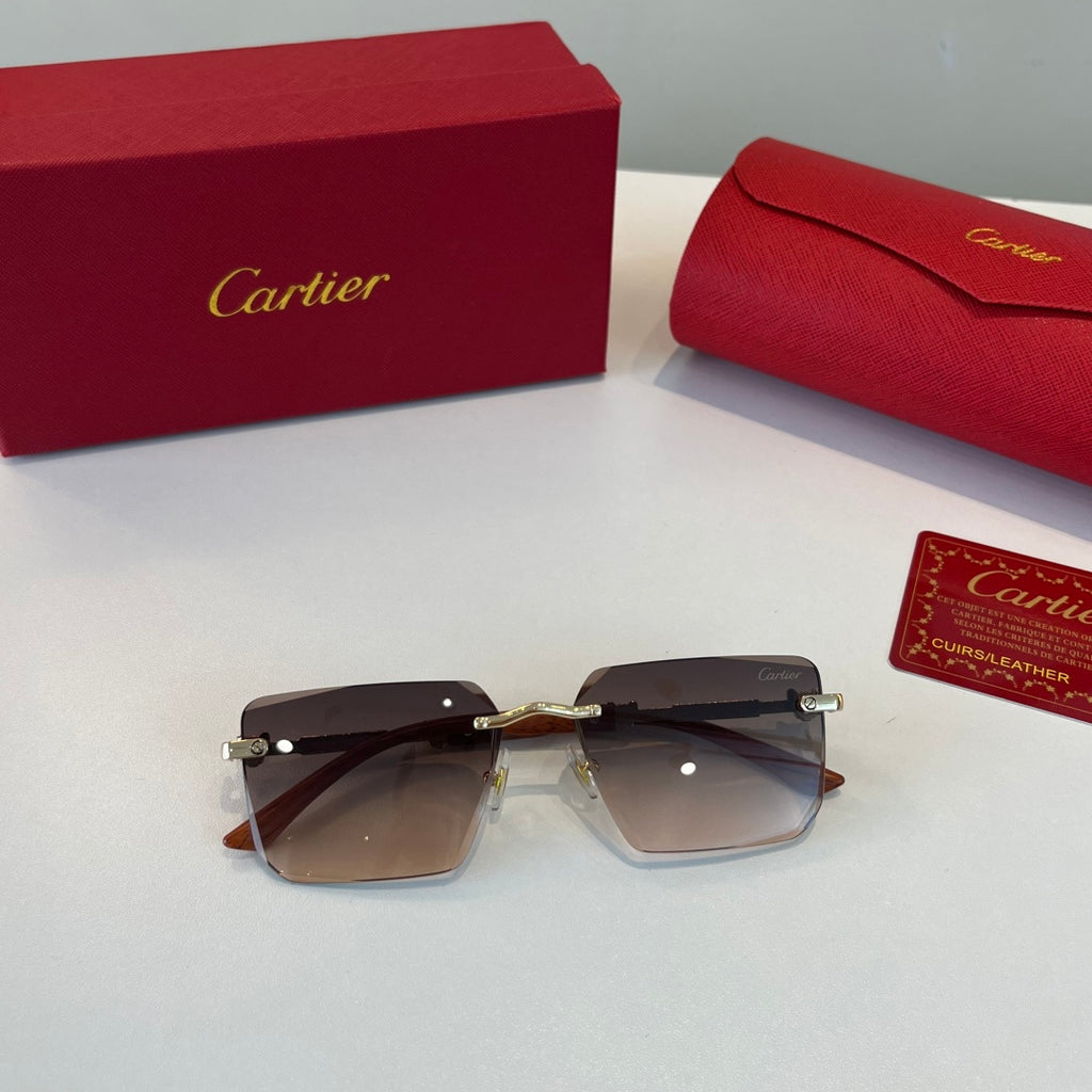 Cartier Lightweight Metal Rimless Silver Lens Sunglasses for Men & Wo - 449544 - detail image 4