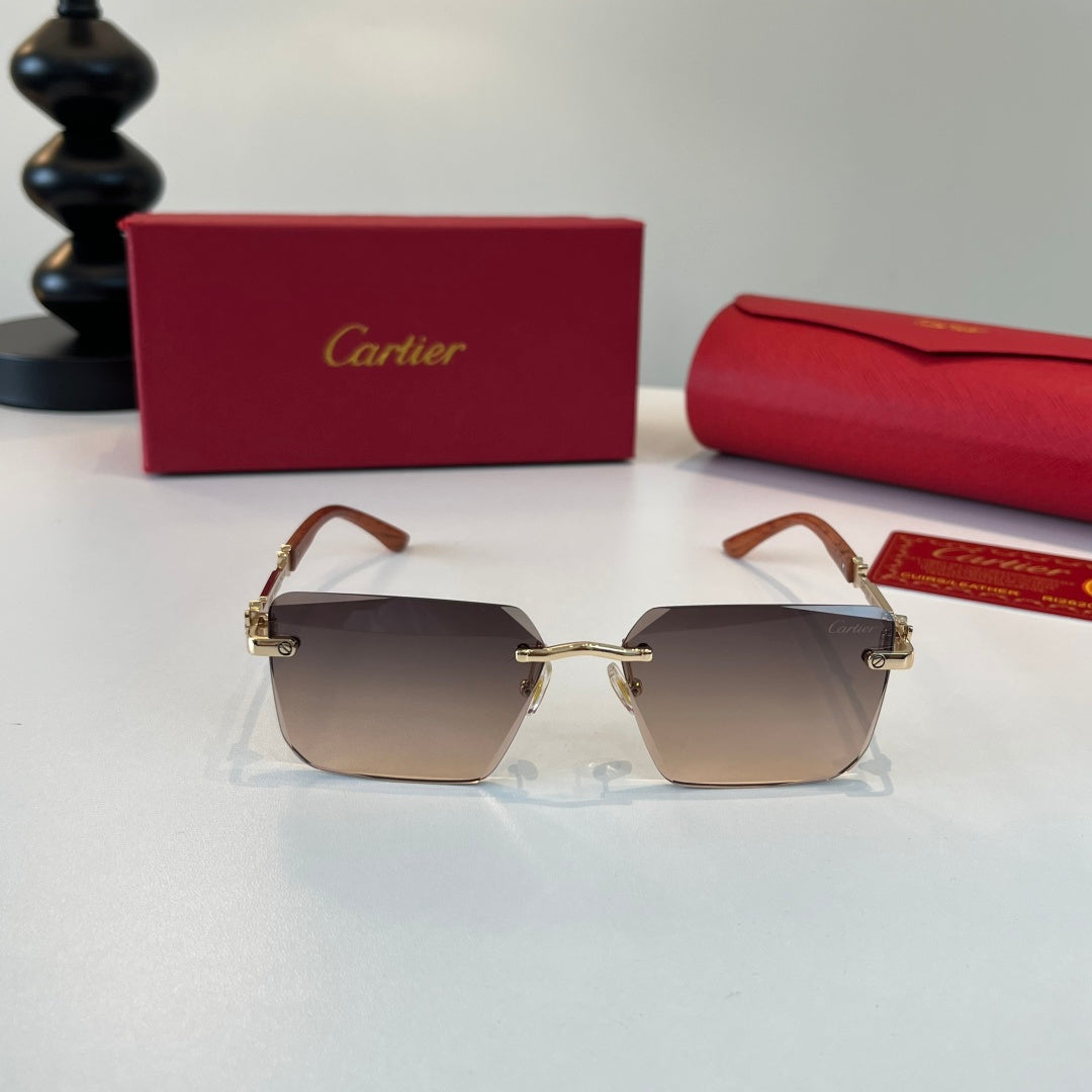 Cartier Lightweight Metal Rimless Silver Lens Sunglasses for Men & Wo - 487385 - detail image 2
