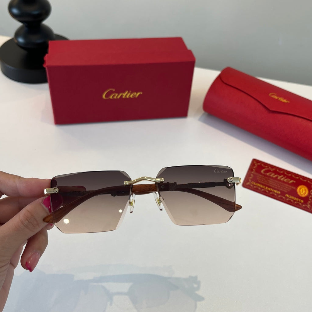 Cartier Lightweight Metal Rimless Silver Lens Sunglasses for Men & Wo - 449544 - detail image 5