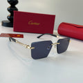 Cartier Lightweight Metal Rimless Blue Lens Sunglasses for Men & Wome - 449545