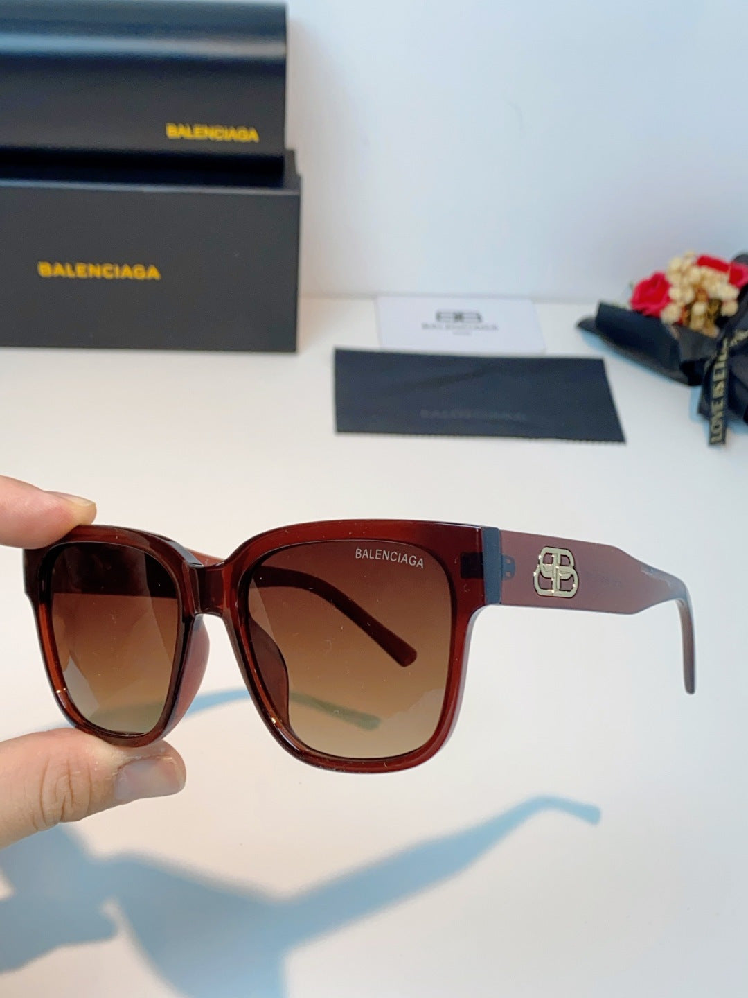 Balenciaga Fashion Red Lens Sunglasses for Men & Women - 358653 - detail image 6