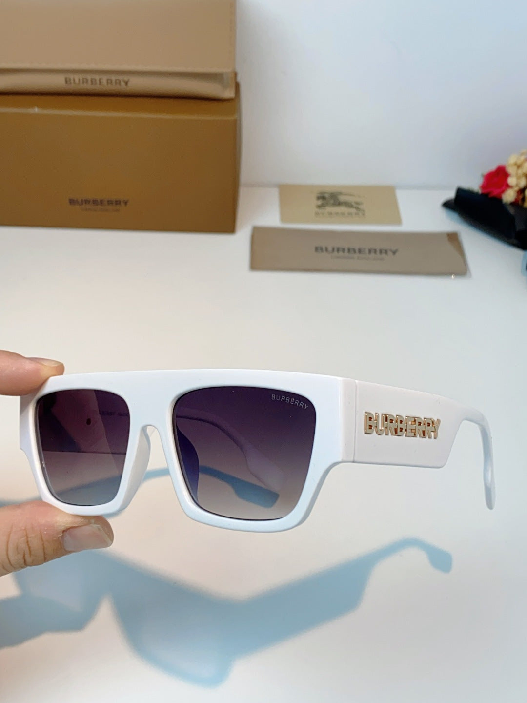 Burberry Square Silver Lens Sunglasses for Men & Women - 358620 - detail image 6