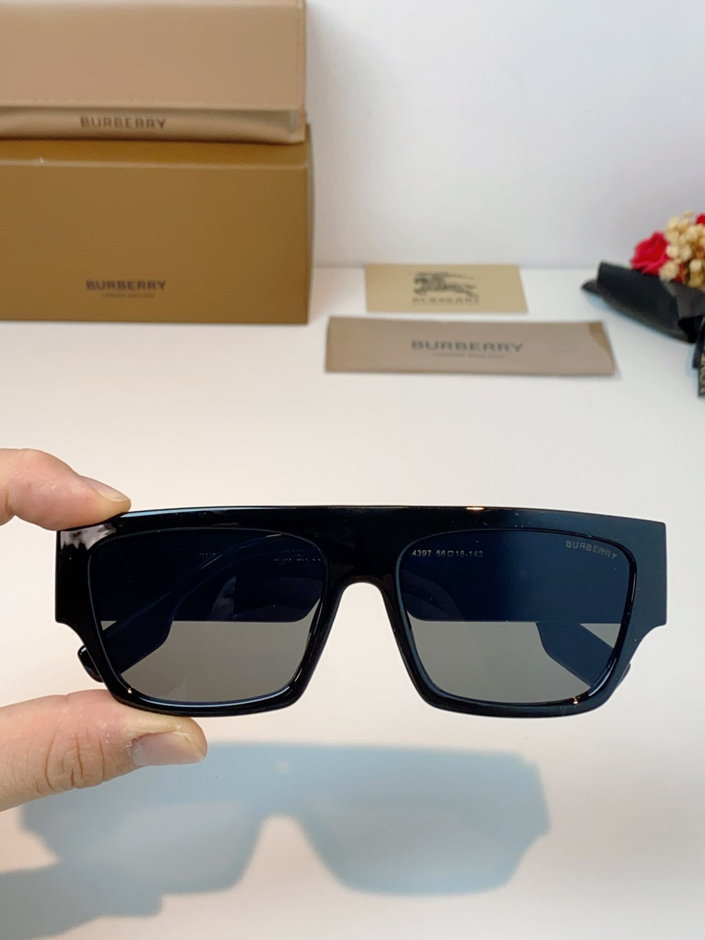 Burberry Square Black Lens Sunglasses for Men & Women - 358621 - detail image 4