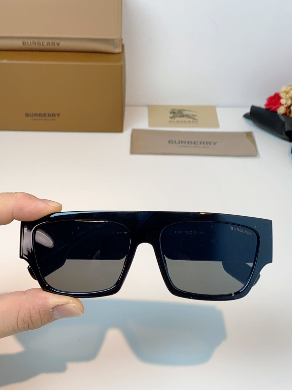 Burberry Square Black Lens Sunglasses for Men & Women - 358622 - detail image 4