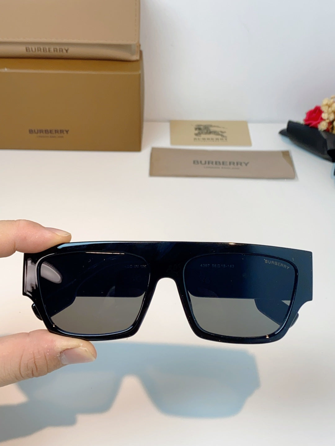 Burberry Square Black Lens Sunglasses for Men & Women - 358622 - detail image 4