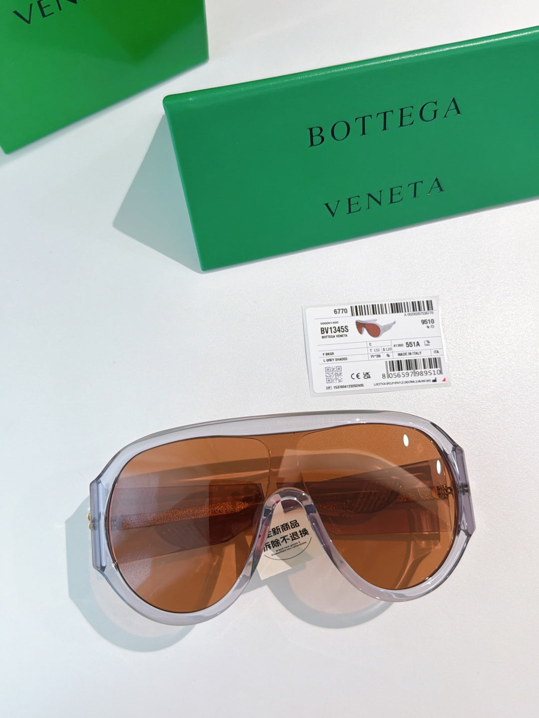 Bottega Veneta BV1345 Fashion Black Lens Sunglasses for Men & Women - detail image 3