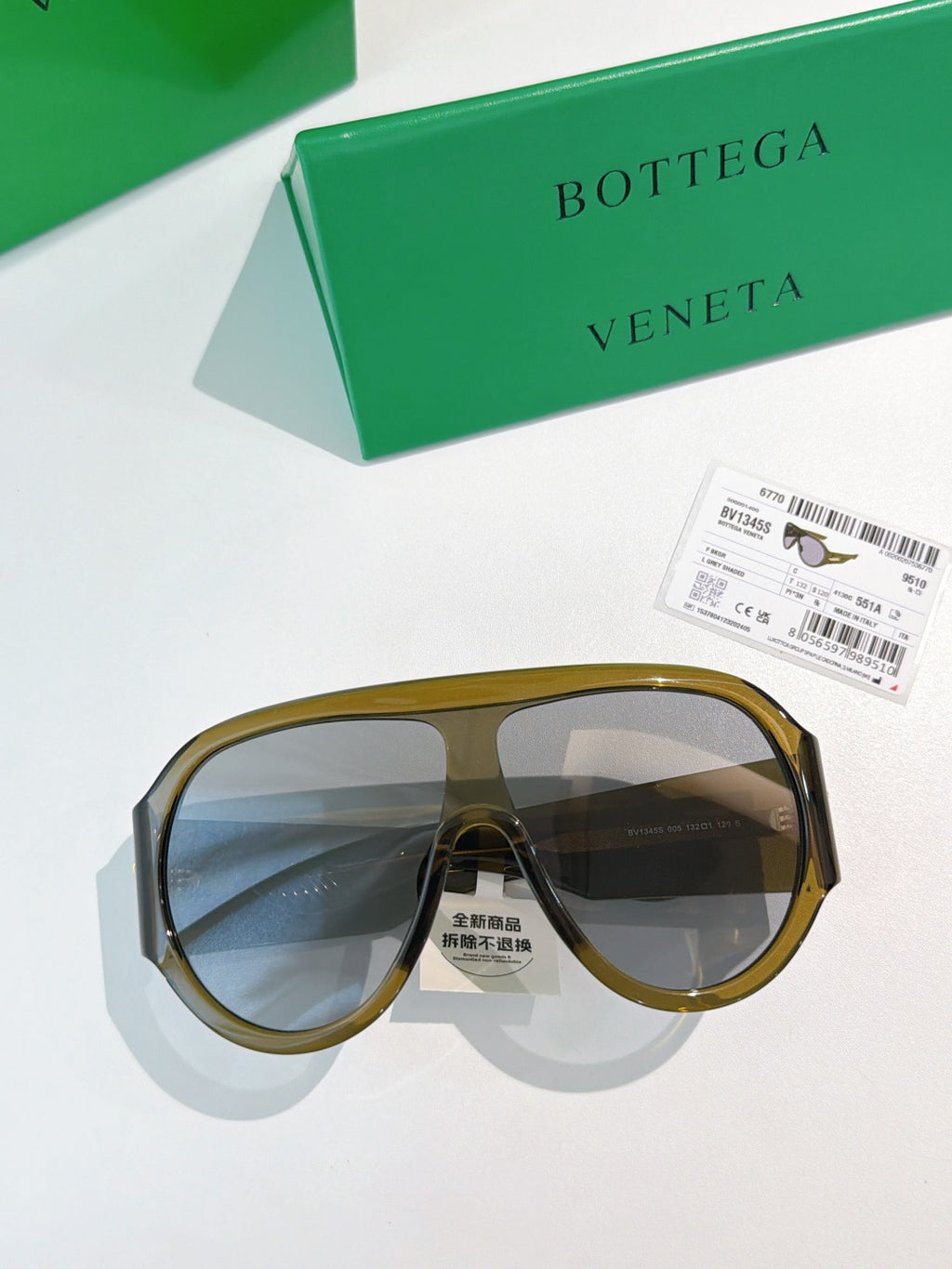 Bottega Veneta BV1345 Fashion Black Lens Sunglasses for Men & Women - detail image 6