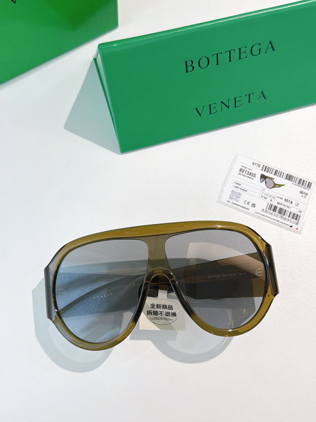 Bottega Veneta BV1345 Fashion Black Lens Sunglasses for Men & Women - detail image 6