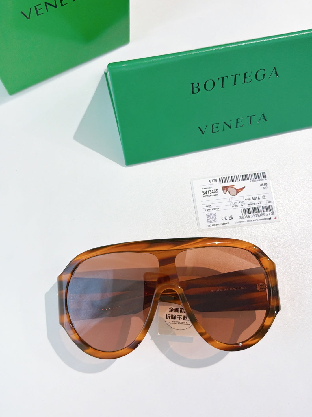 Bottega Veneta BV1345 Fashion Black Lens Sunglasses for Men & Women - detail image 5