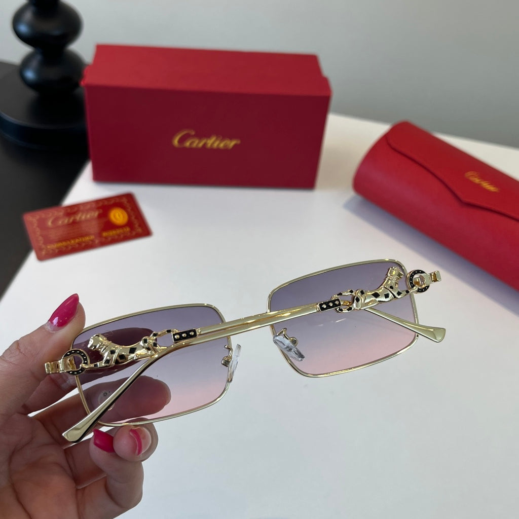 Cartier Lightweight Metal Rimless Silver Lens Sunglasses for Men & Wo - 493675 - detail image 8