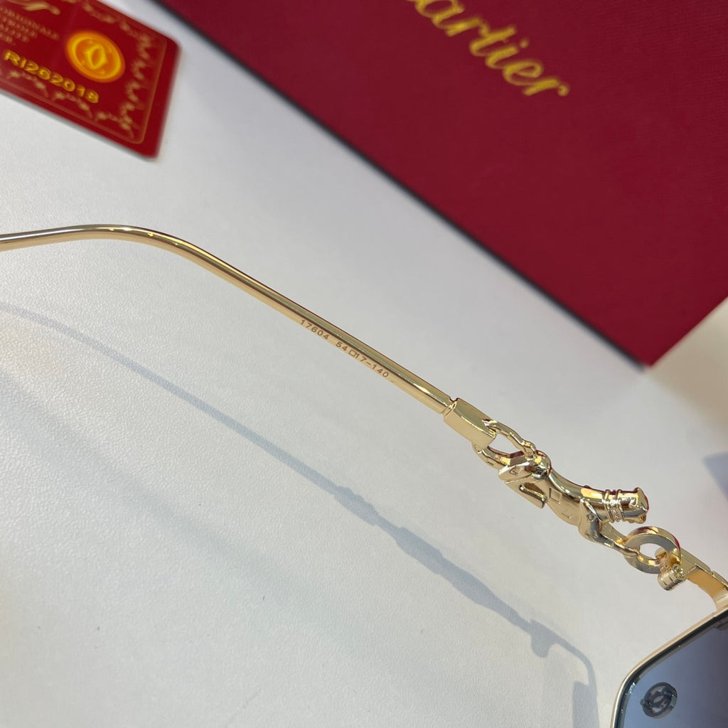 Cartier Lightweight Metal Rimless Silver Lens Sunglasses for Men & Wo - 493676 - detail image 7