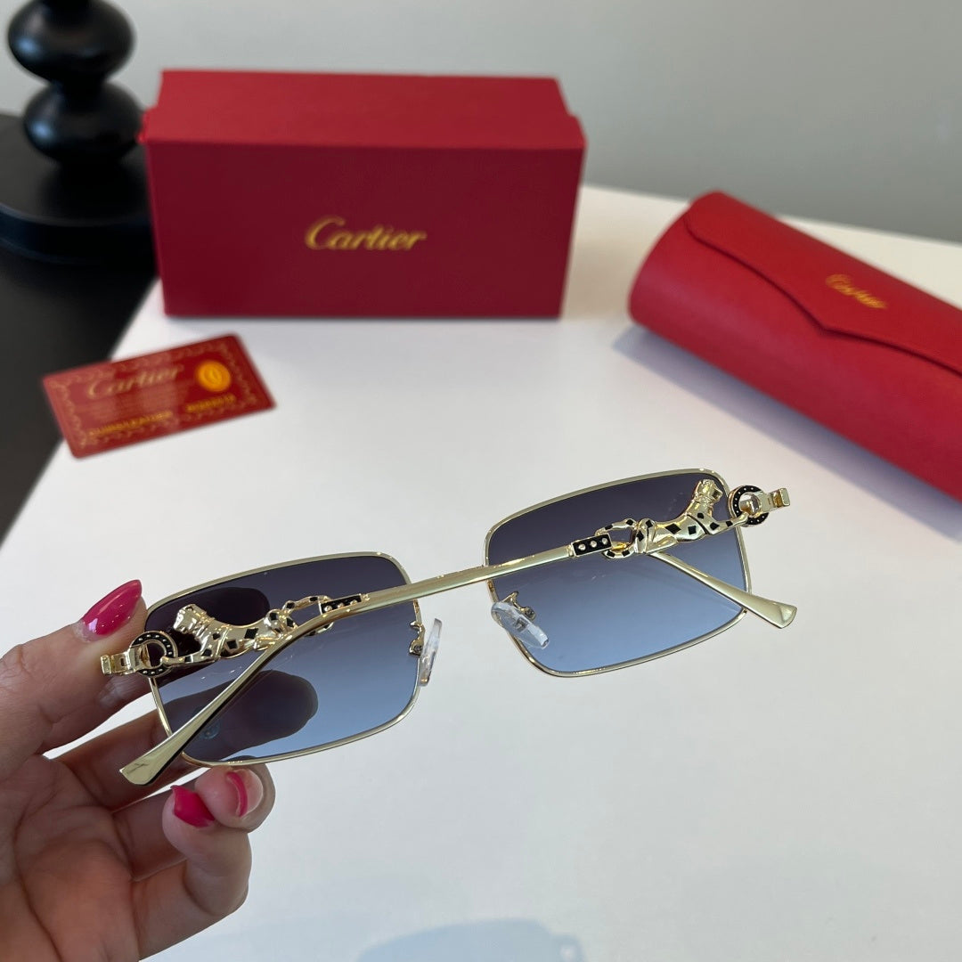 Cartier Lightweight Metal Rimless Silver Lens Sunglasses for Men & Wo - 493676 - detail image 6