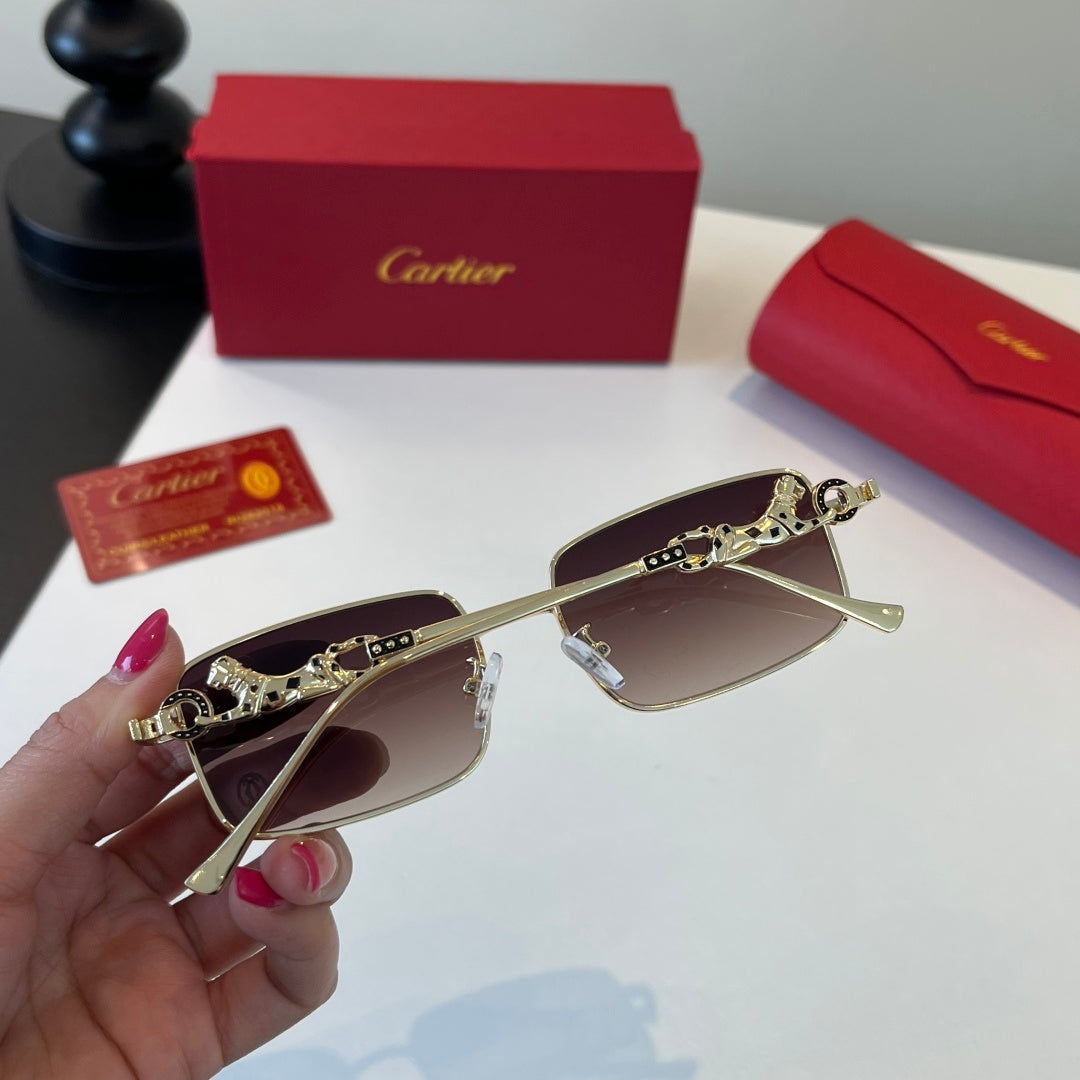 Cartier Lightweight Metal Rimless Silver Lens Sunglasses for Men & Wo - 493678 - detail image 6