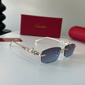 Cartier Lightweight Metal Rimless Silver Lens Sunglasses for Men & Wo - 432253