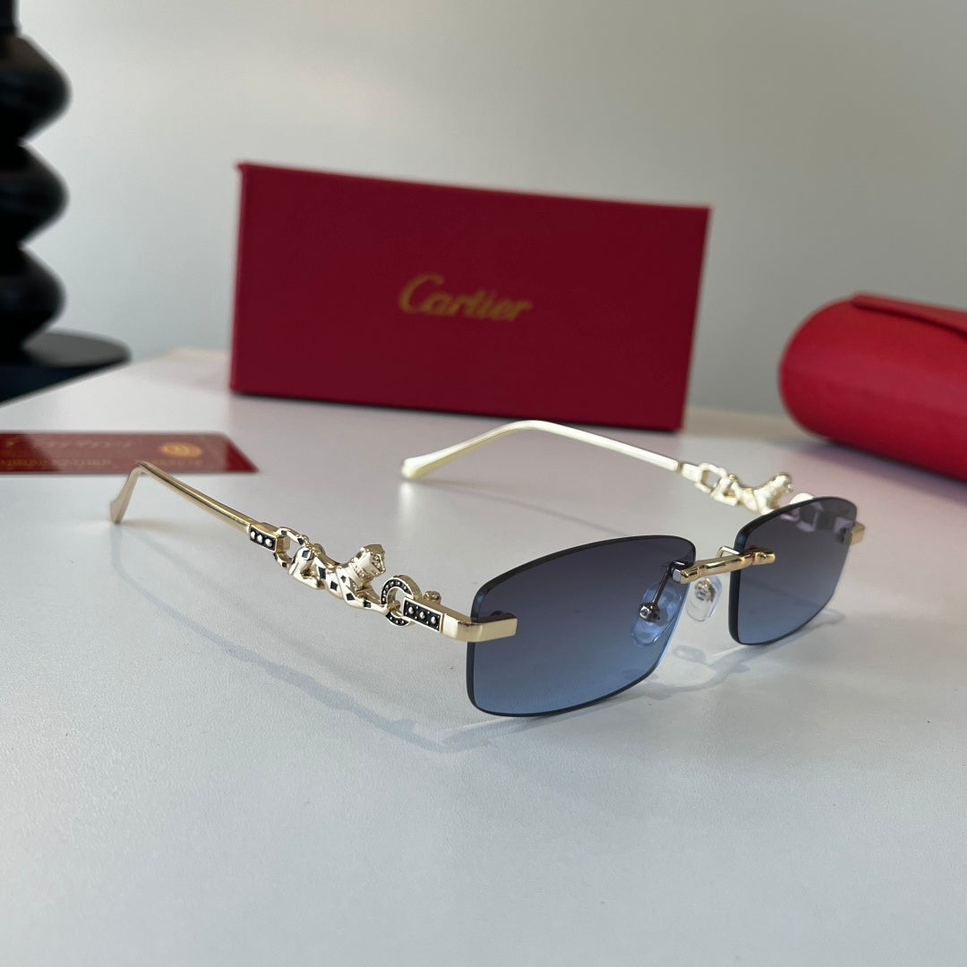 Cartier Lightweight Metal Rimless Silver Lens Sunglasses for Men & Wo - 432253