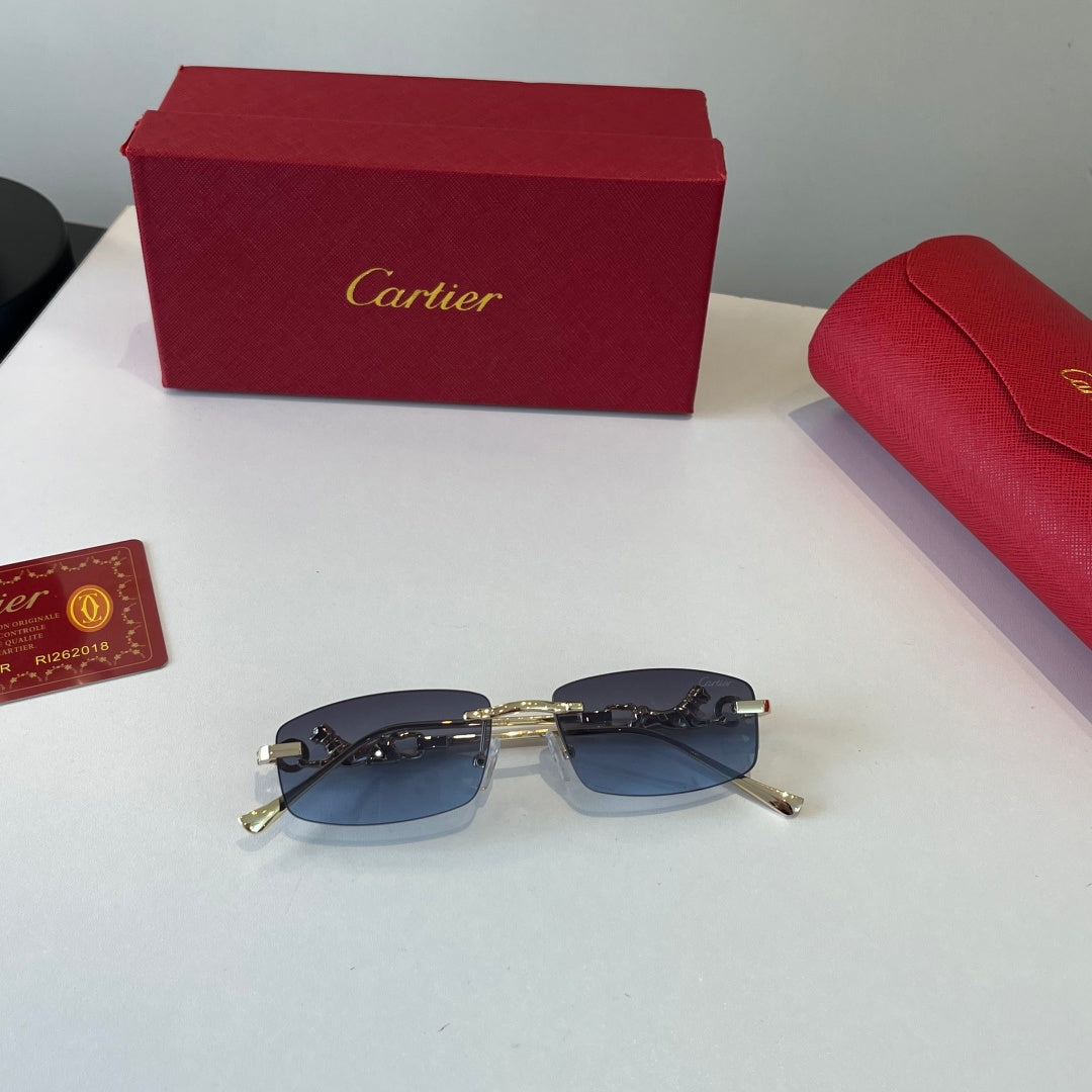 Cartier Lightweight Metal Rimless Silver Lens Sunglasses for Men & Wo - 493681 - detail image 4