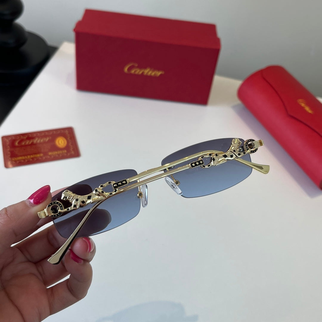 Cartier Lightweight Metal Rimless Silver Lens Sunglasses for Men & Wo - 493681 - detail image 7