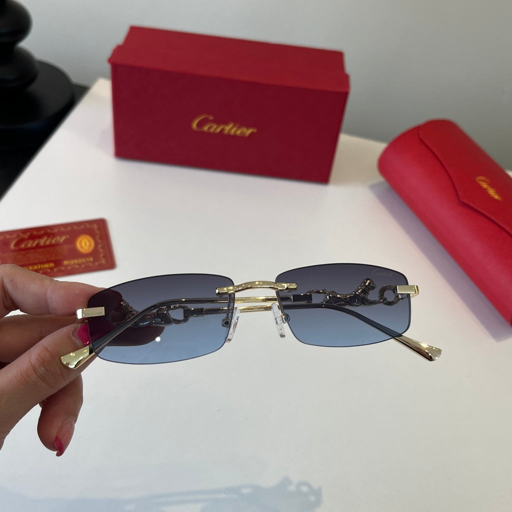 Cartier Lightweight Metal Rimless Silver Lens Sunglasses for Men & Wo - 493681 - detail image 5