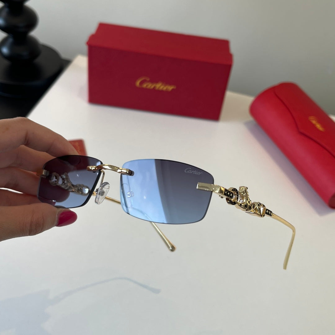 Cartier Lightweight Metal Rimless Silver Lens Sunglasses for Men & Wo - 493681 - detail image 8