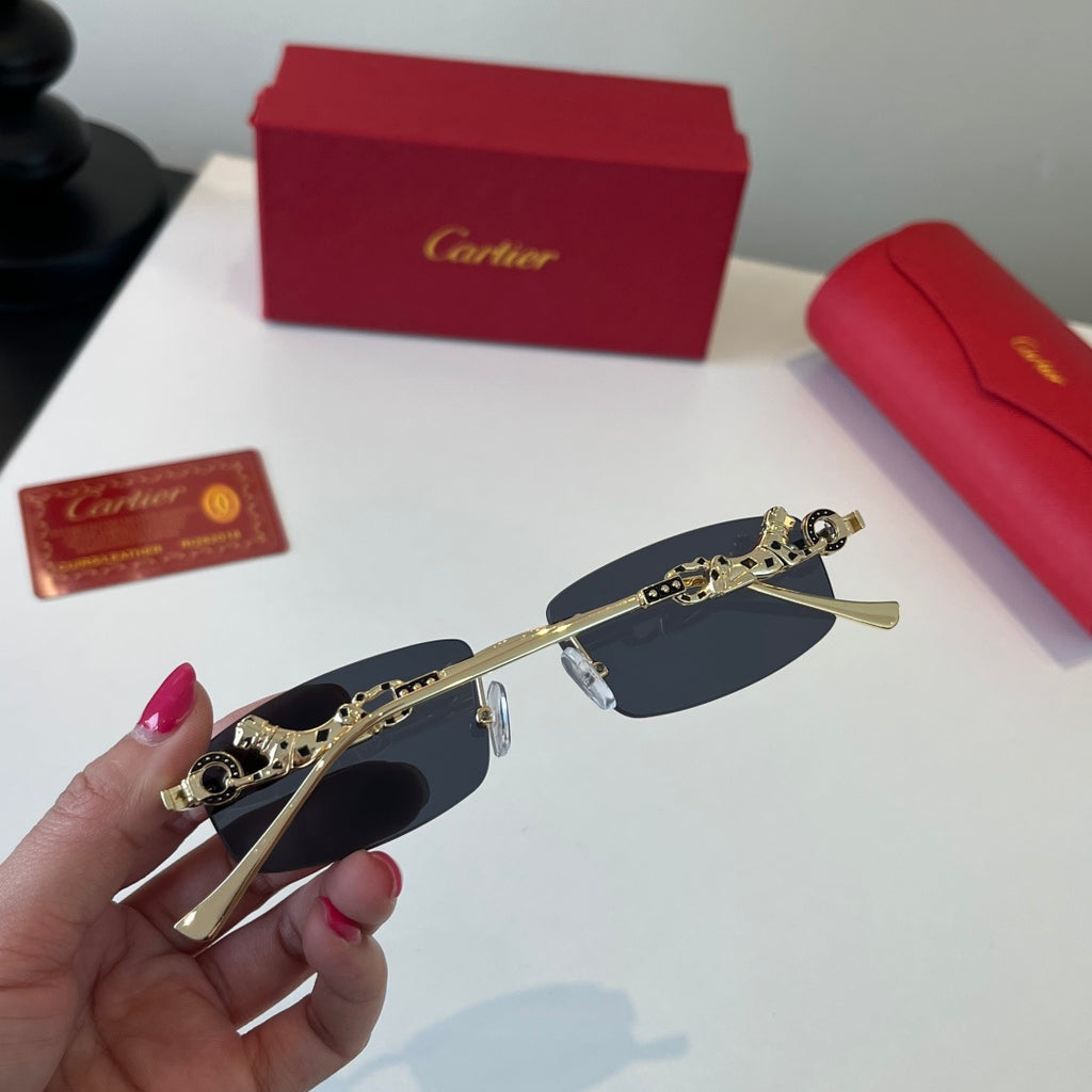 Cartier Lightweight Metal Rimless Silver Lens Sunglasses for Men & Wo - 493683 - detail image 8